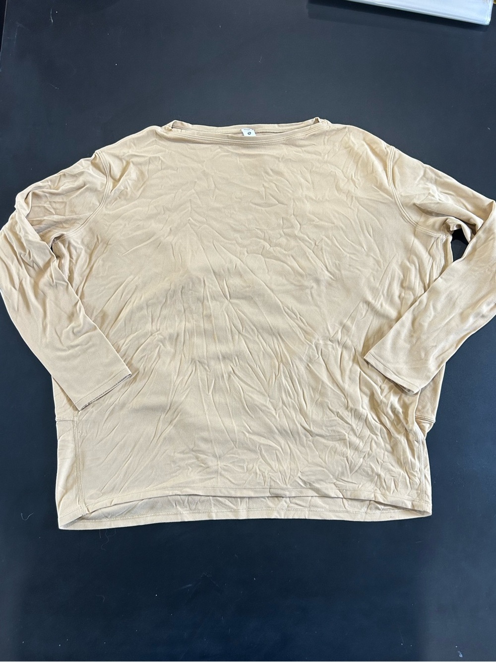 lululemon athletica Long Sleeve Boatneck Top in Beige